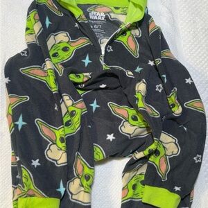 Star Wars Black Onesie with Green Alien Design